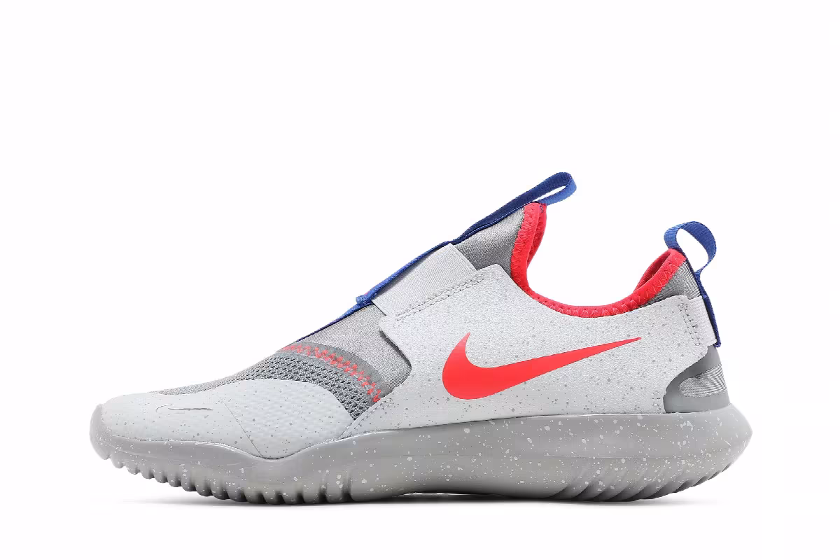 Nike Flex Runner SE GS Particle Grey Bright Crimson, view 4