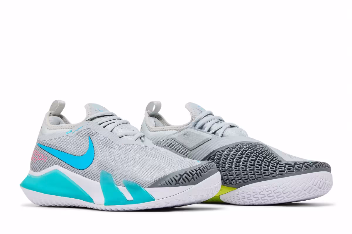 NikeCourt React Vapor NXT Grey Fog Chlorine Blue, view 9