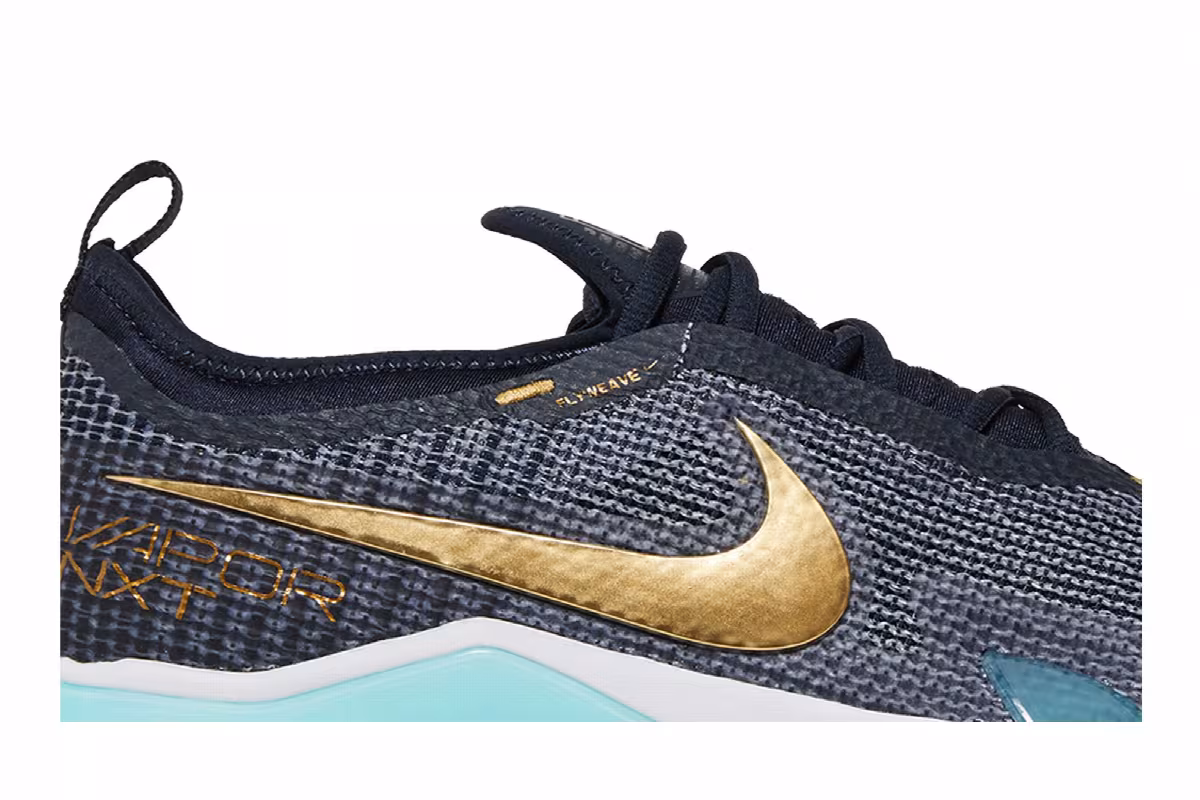 NikeCourt React Vapor NXT Obsidian Metallic Gold, view 3