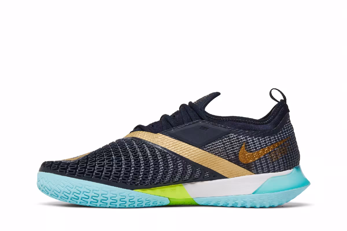 NikeCourt React Vapor NXT Obsidian Metallic Gold, view 4
