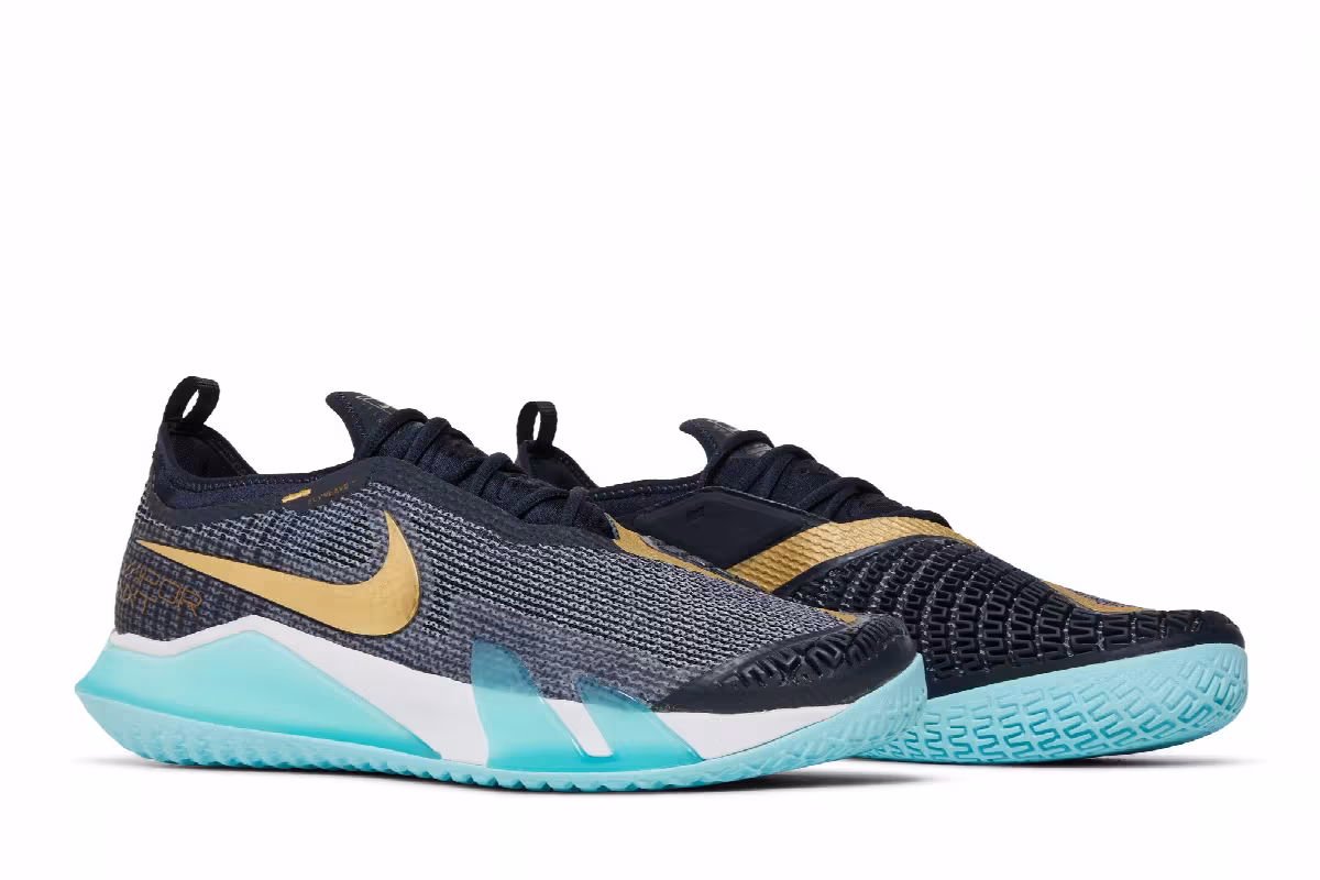 NikeCourt React Vapor NXT Obsidian Metallic Gold, view 9