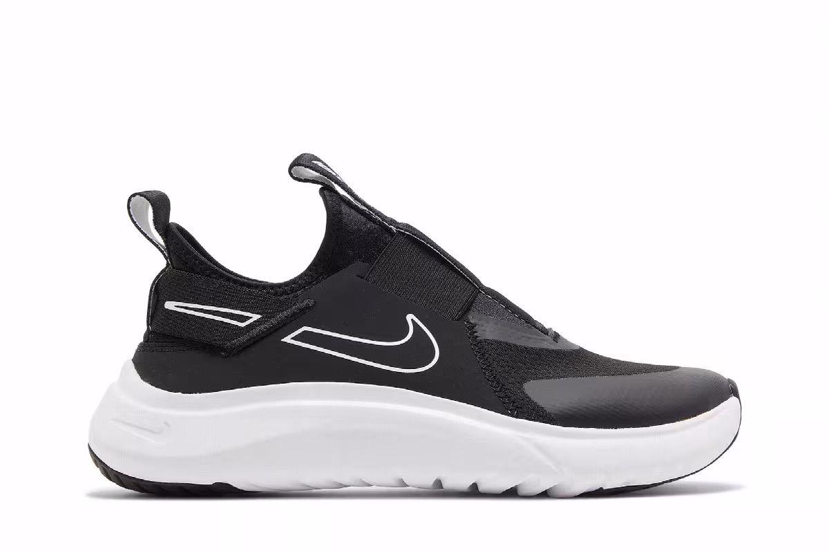 Nike Flex Plus GS Black White, view 2