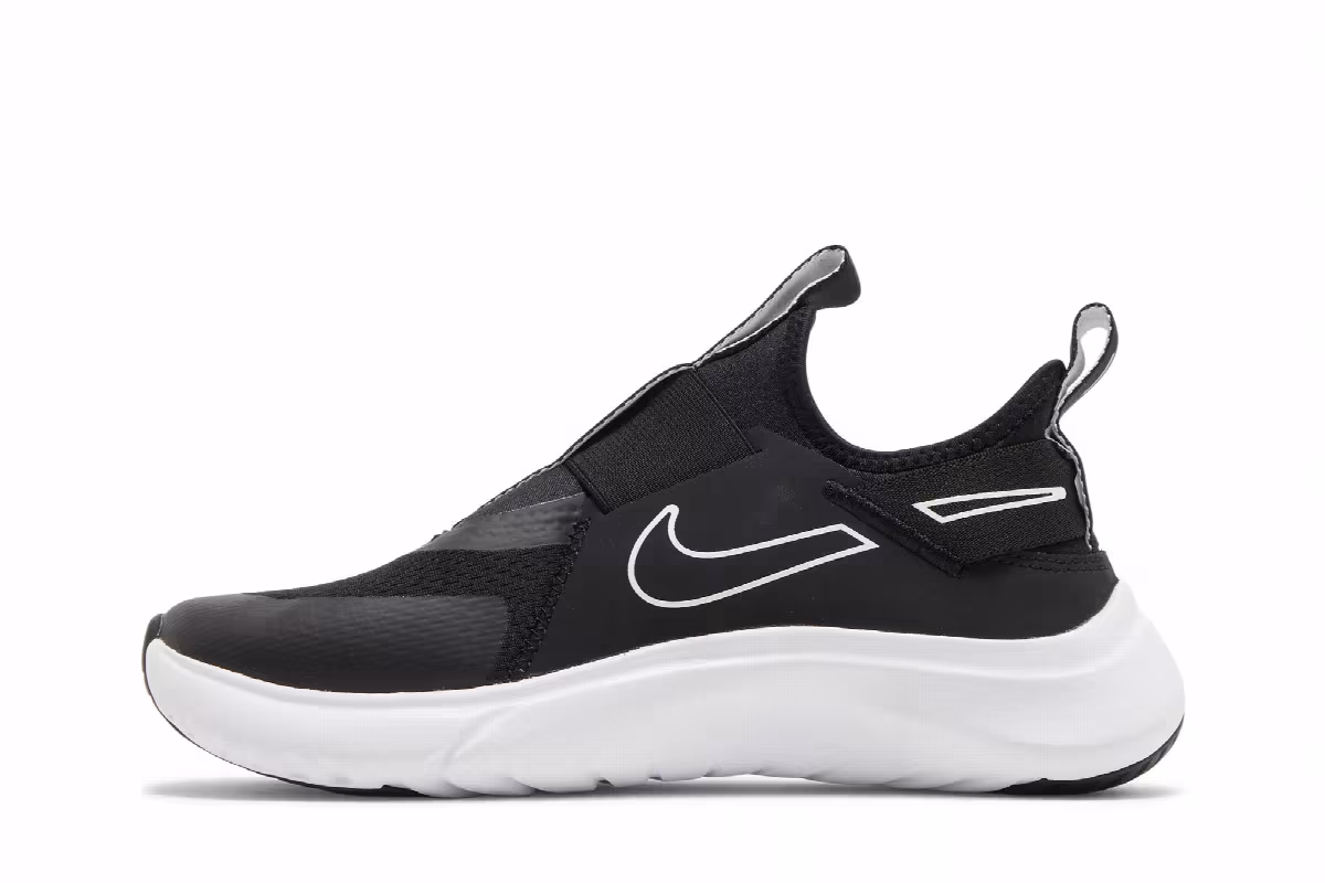 Nike Flex Plus GS Black White, view 4