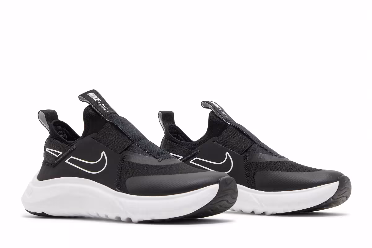 Nike Flex Plus GS Black White, view 9