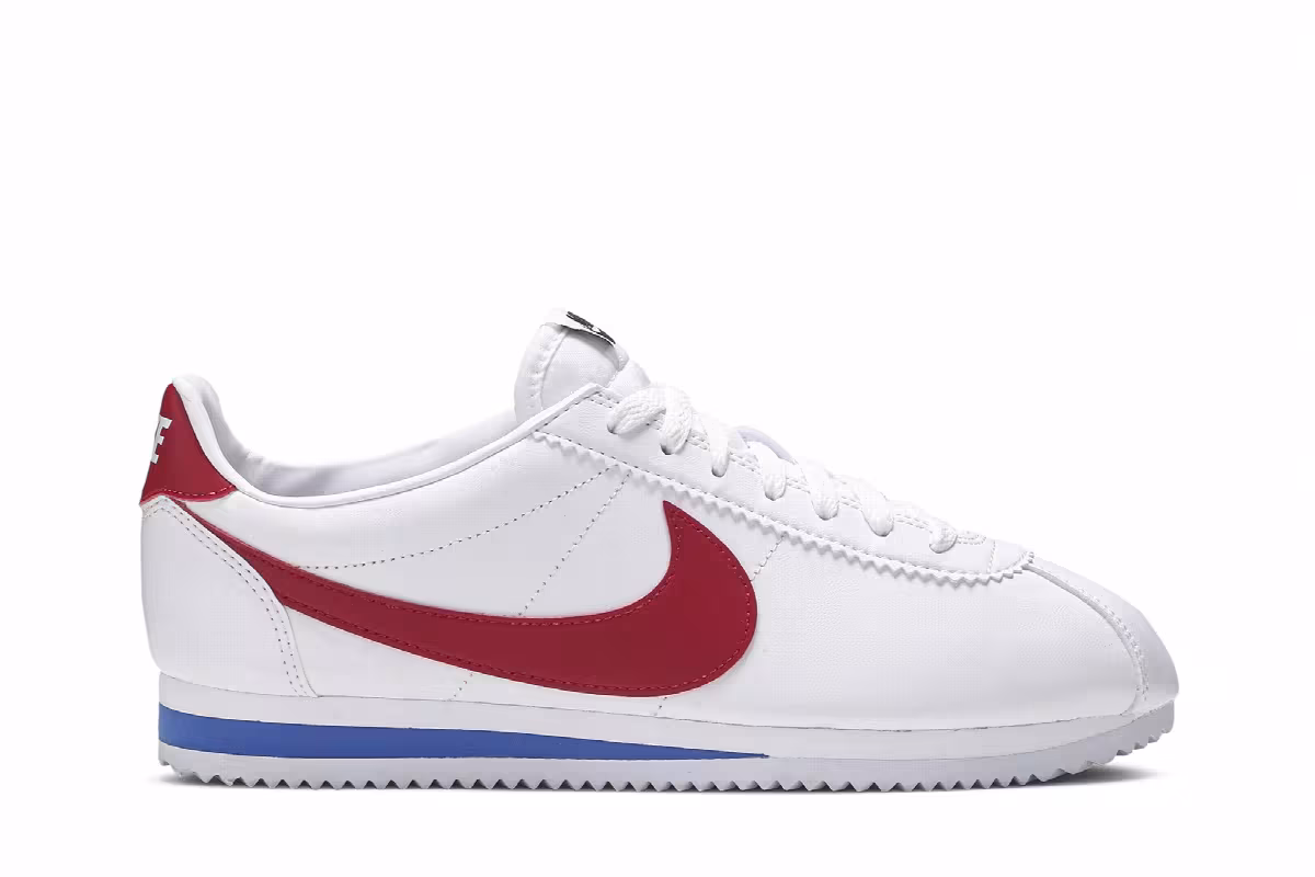 Nike Women's Classic Cortez Leather White Red, view 2