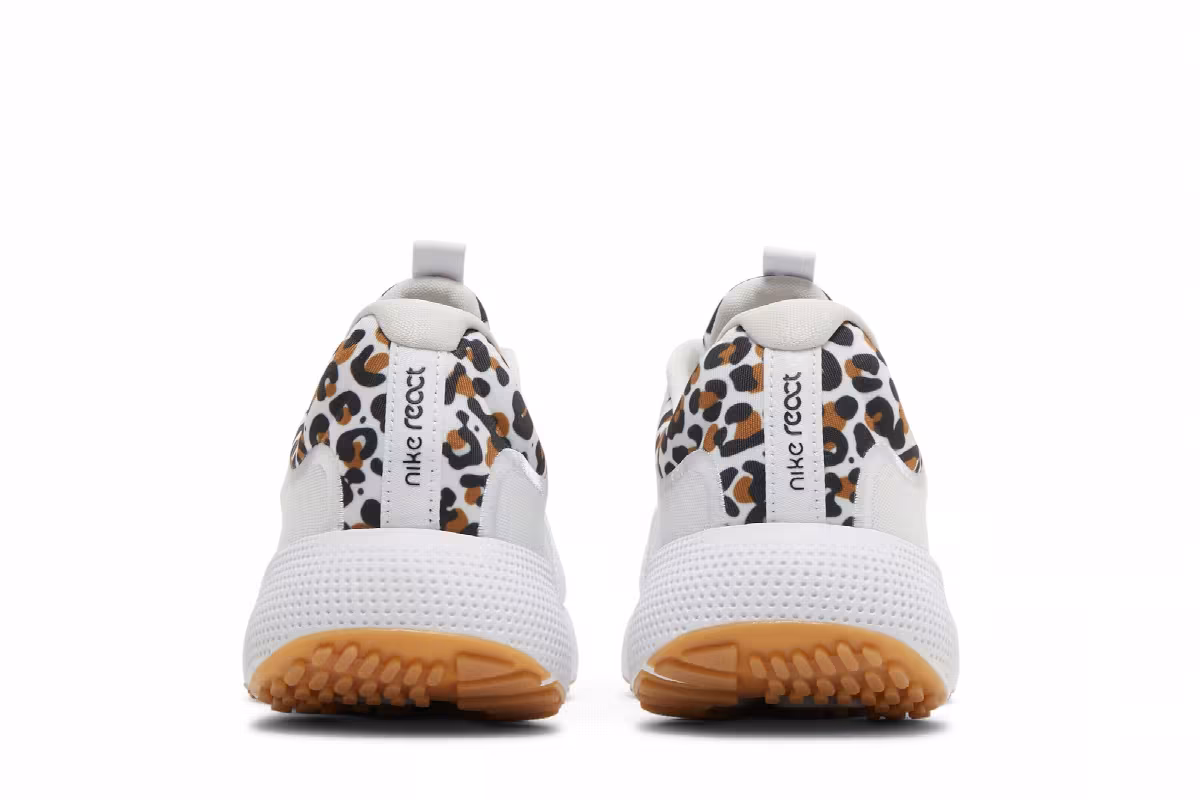 Nike Women's React Escape Run White Leopard, view 7