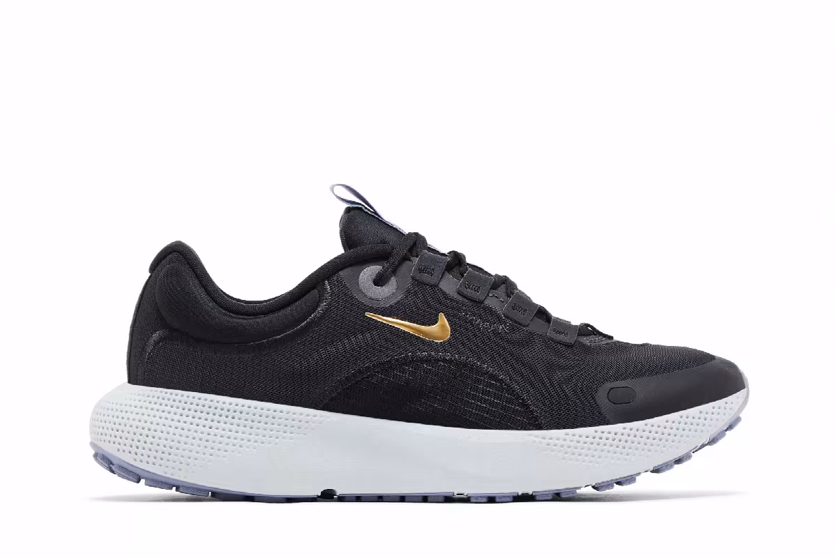 Nike Women's React Escape Run Dark Smoke Grey Metallic Gold Coin, view 2