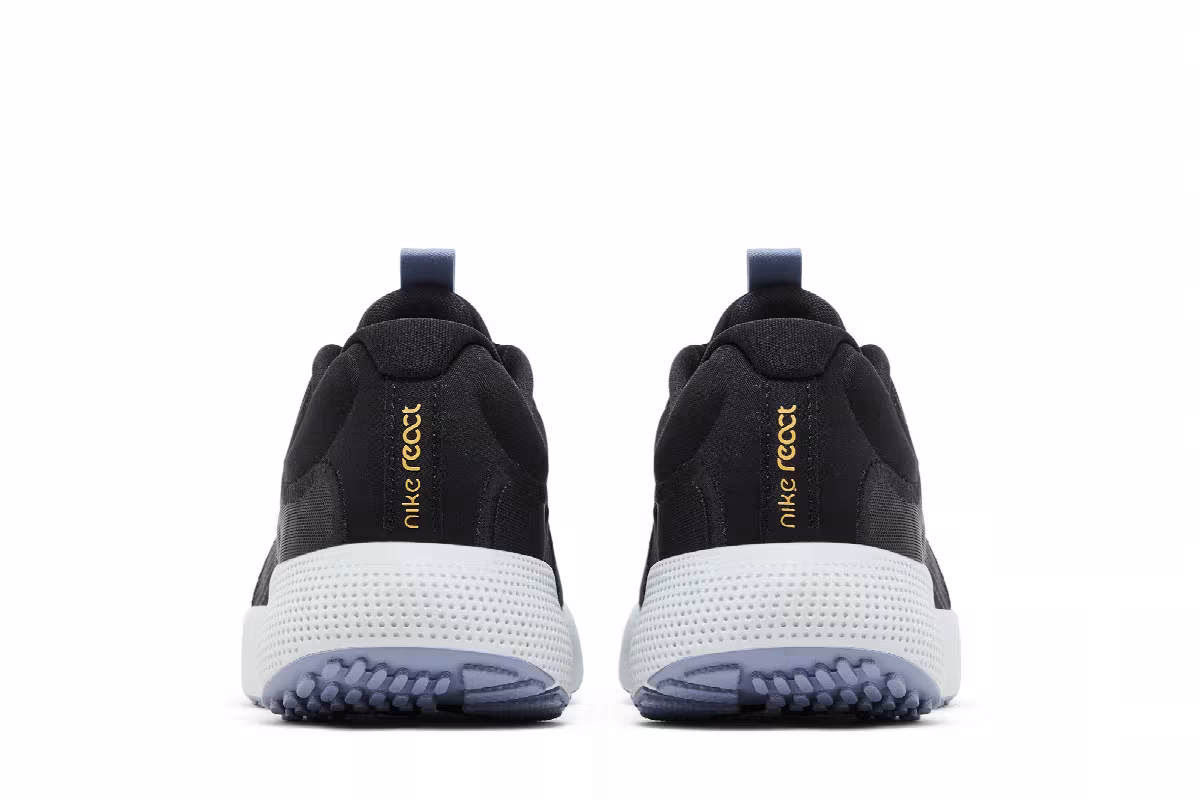 Nike Women's React Escape Run Dark Smoke Grey Metallic Gold Coin, view 7