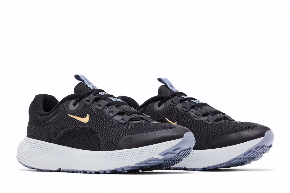 Nike Women's React Escape Run Dark Smoke Grey Metallic Gold Coin, view 9