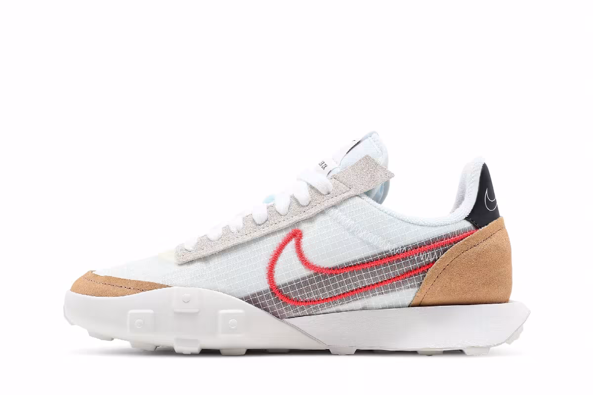 Nike Women's Waffle Racer 2X White Bright Crimson, view 4