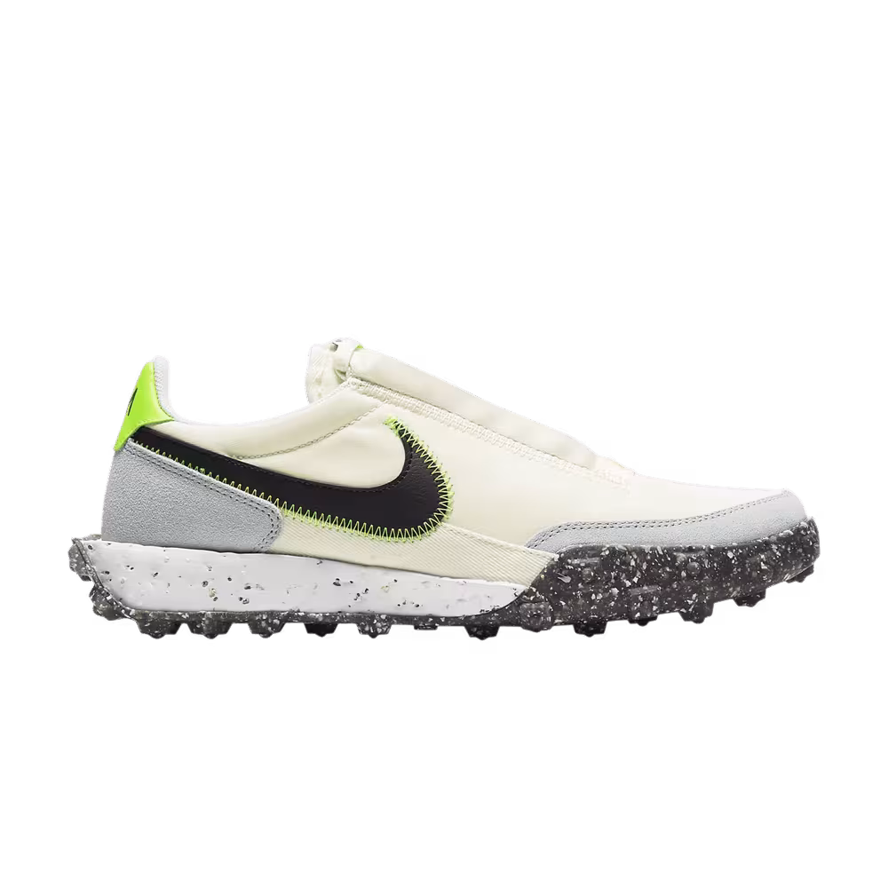 Nike Women's Waffle Racer Crater Pale Ivory Electric Green