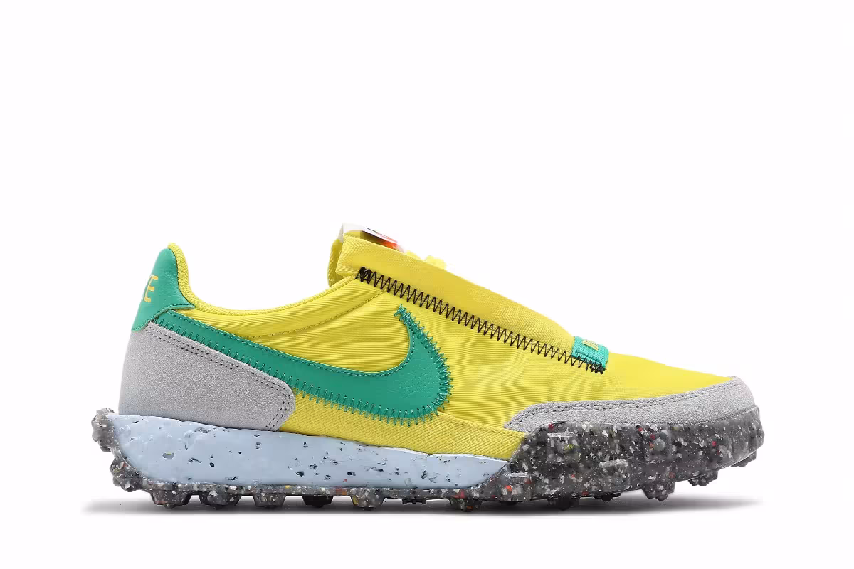 Nike Women's Waffle Racer Crater Yellow Strike Roma Green, view 2