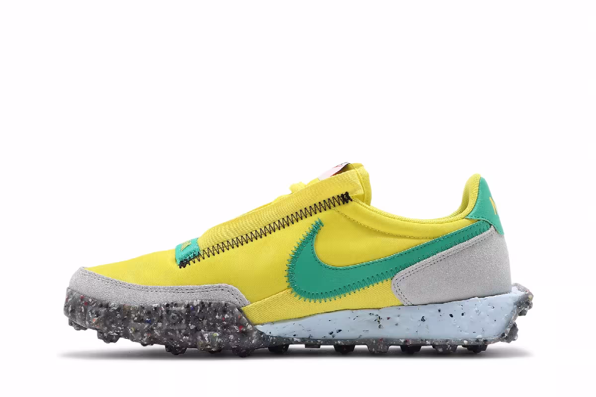 Nike Women's Waffle Racer Crater Yellow Strike Roma Green, view 4