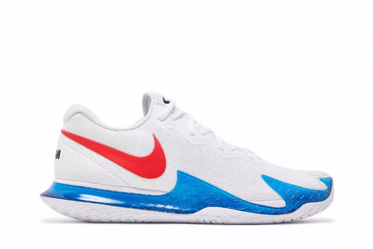 NikeCourt Zoom Vapor Cage 4 Rafa White Binary Blue Red, view 2