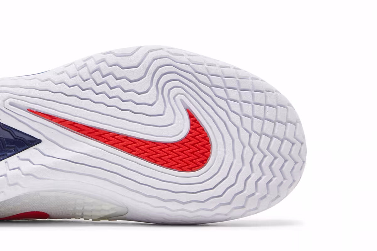 NikeCourt Zoom Vapor Cage 4 Rafa White Binary Blue Red, view 6