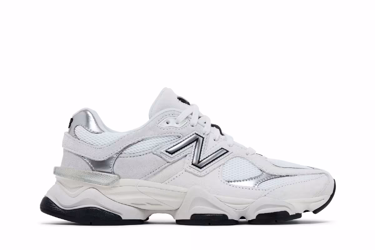 New Balance 9060 White Black Metallic Silver, view 2