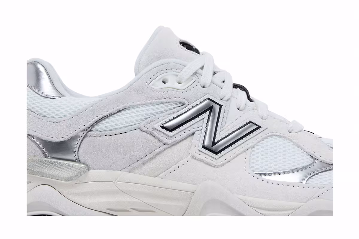 New Balance 9060 White Black Metallic Silver, view 3