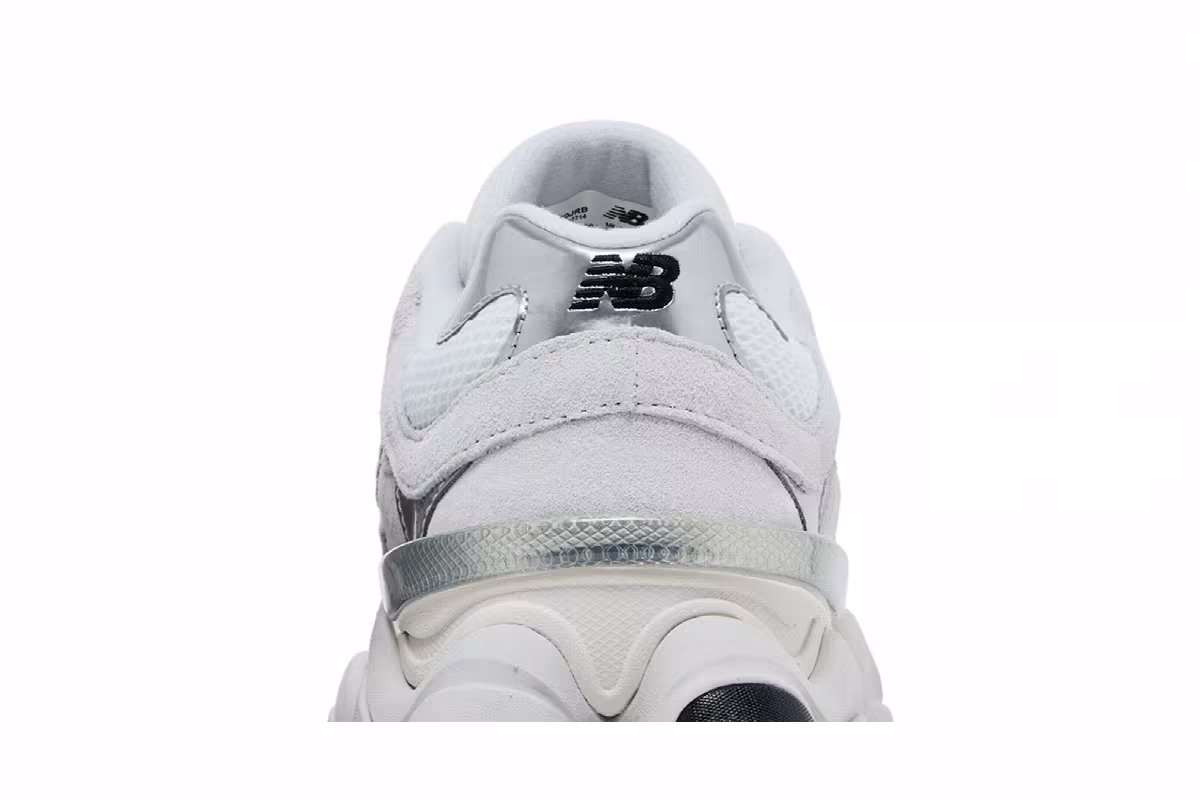 New Balance 9060 White Black Metallic Silver, view 8