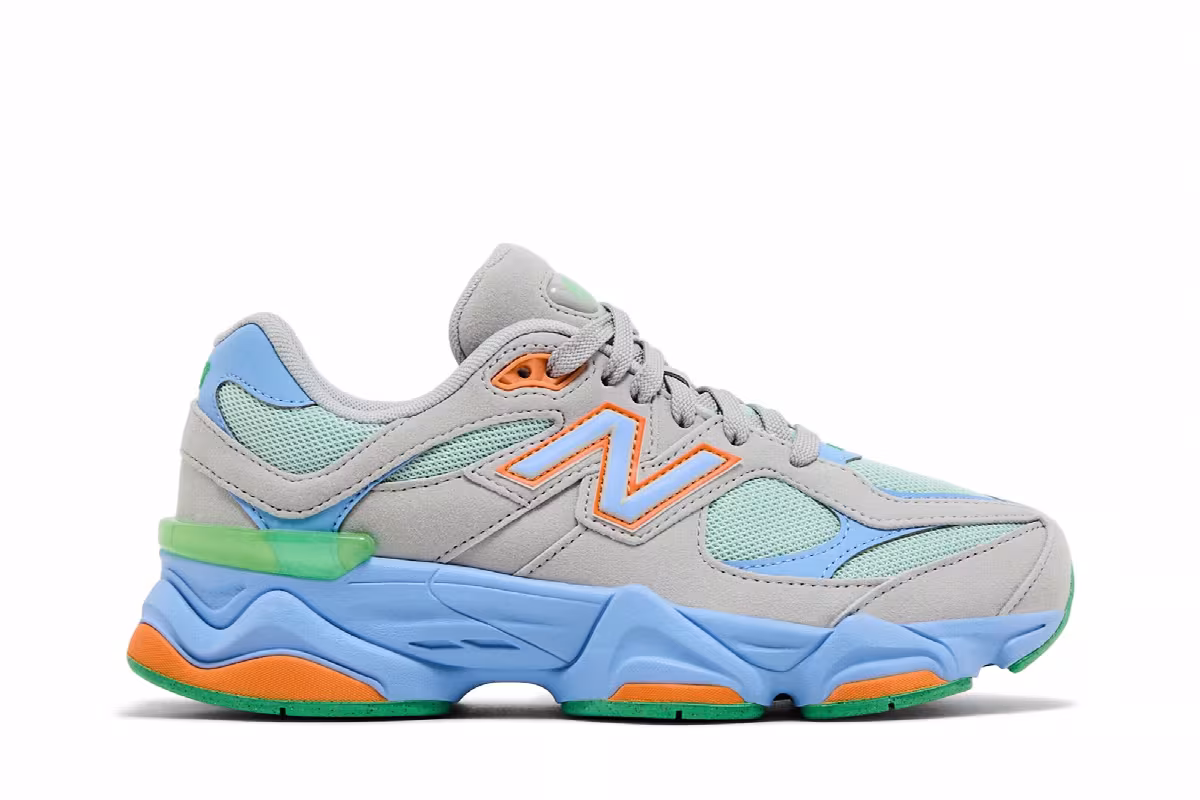 New Balance 9060 Big Kid Raincloud Electric Sky, view 2