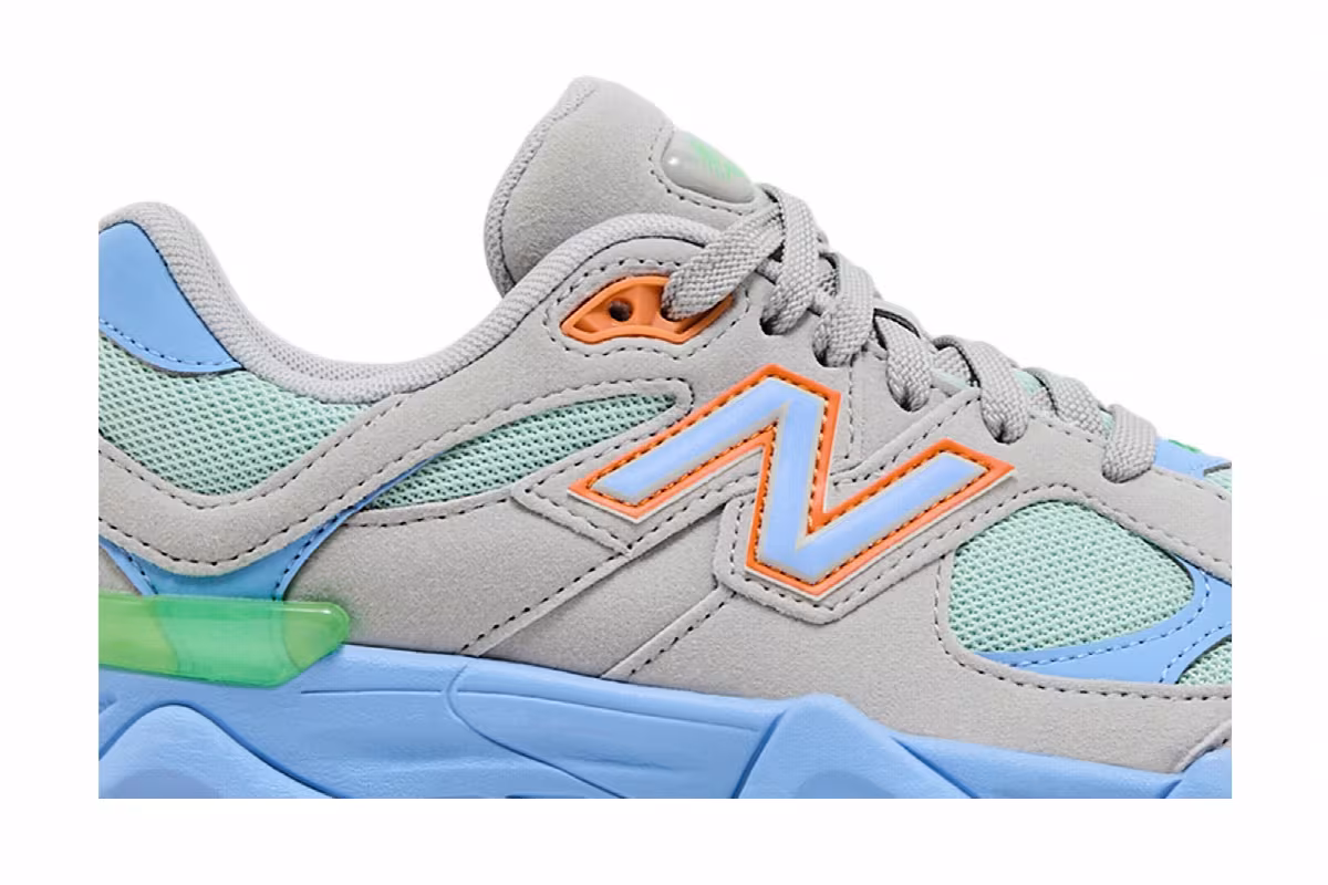 New Balance 9060 Big Kid Raincloud Electric Sky, view 3