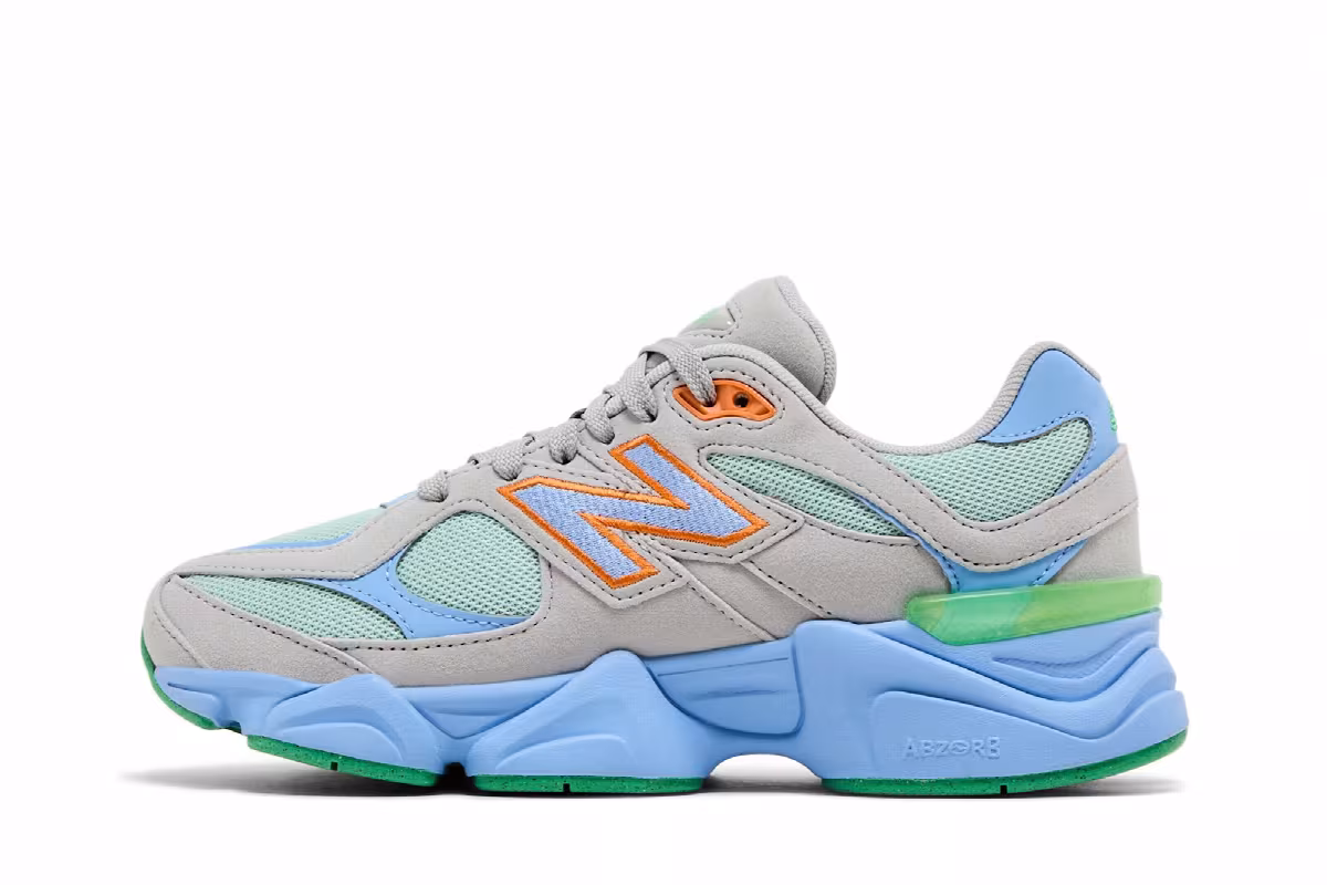 New Balance 9060 Big Kid Raincloud Electric Sky, view 4