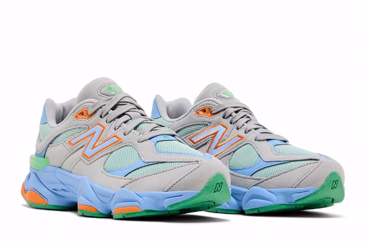 New Balance 9060 Big Kid Raincloud Electric Sky, view 9