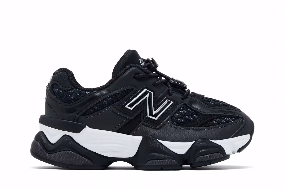 New Balance 9060 Toddler Black Silver, view 2