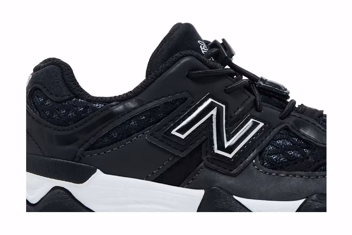 New Balance 9060 Toddler Black Silver, view 3