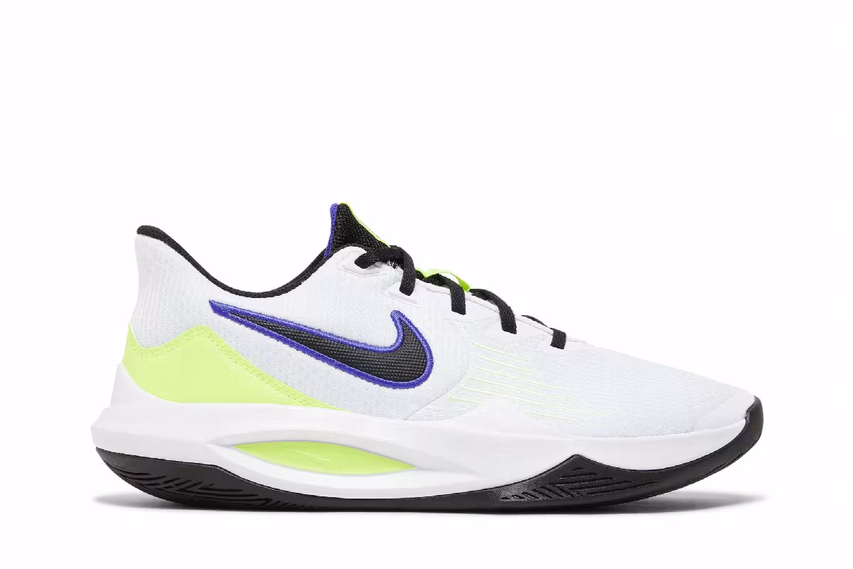 Nike Precision 5 White Barely Volt, view 2