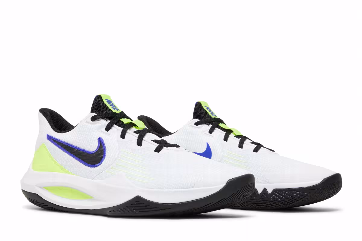 Nike Precision 5 White Barely Volt, view 9