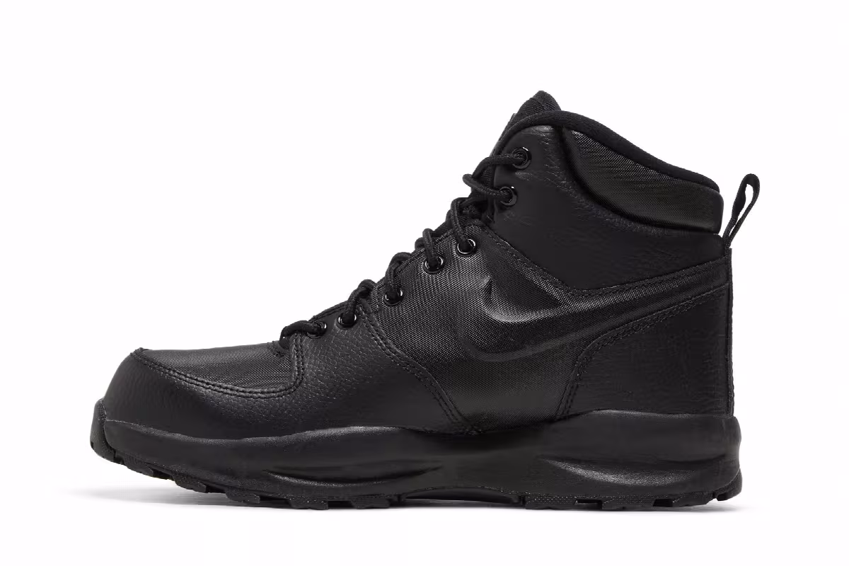 Nike Manoa Leather GS Triple Black, view 4