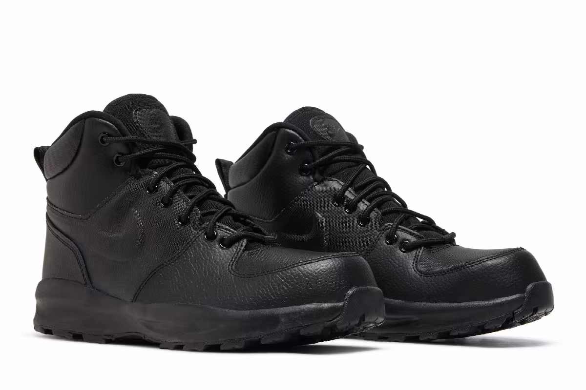 Nike Manoa Leather GS Triple Black, view 9