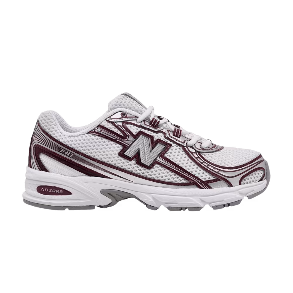 New Balance 740 White Burgundy Silver