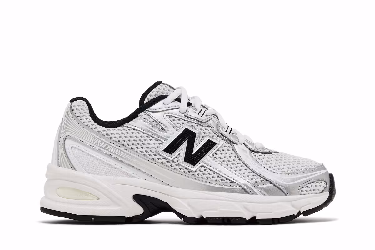 New Balance 740 Big Kid White Silver Black, view 2