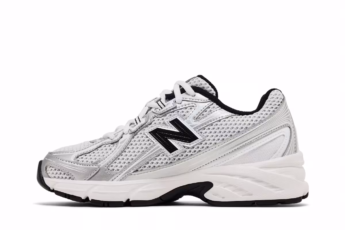New Balance 740 Big Kid White Silver Black, view 4