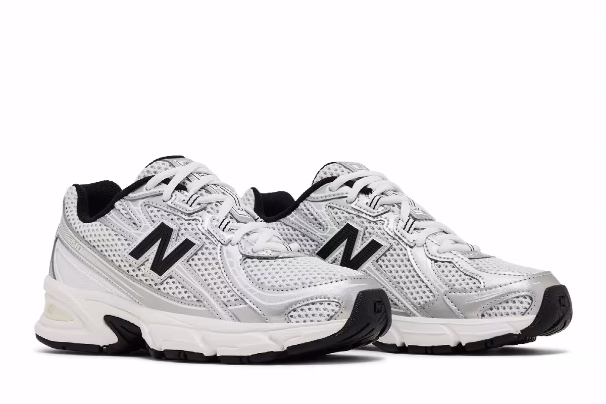New Balance 740 Big Kid White Silver Black, view 9