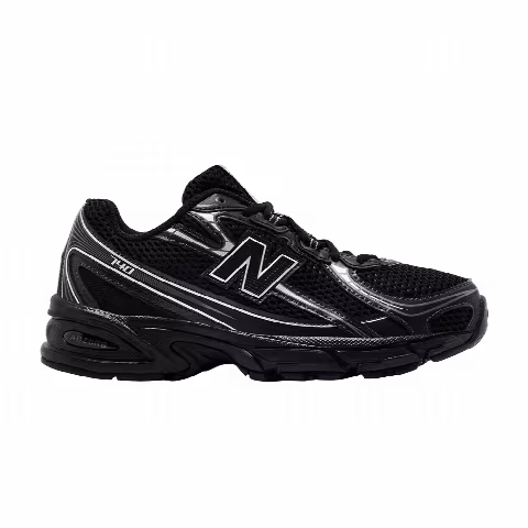 New Balance 740 Big Kid Wide 'Black Silver Metallic'