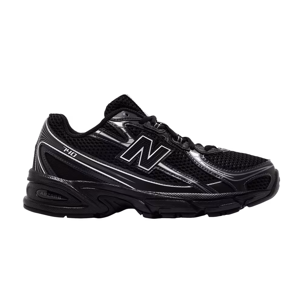New Balance 740 Big Kid Wide Black Silver Metallic