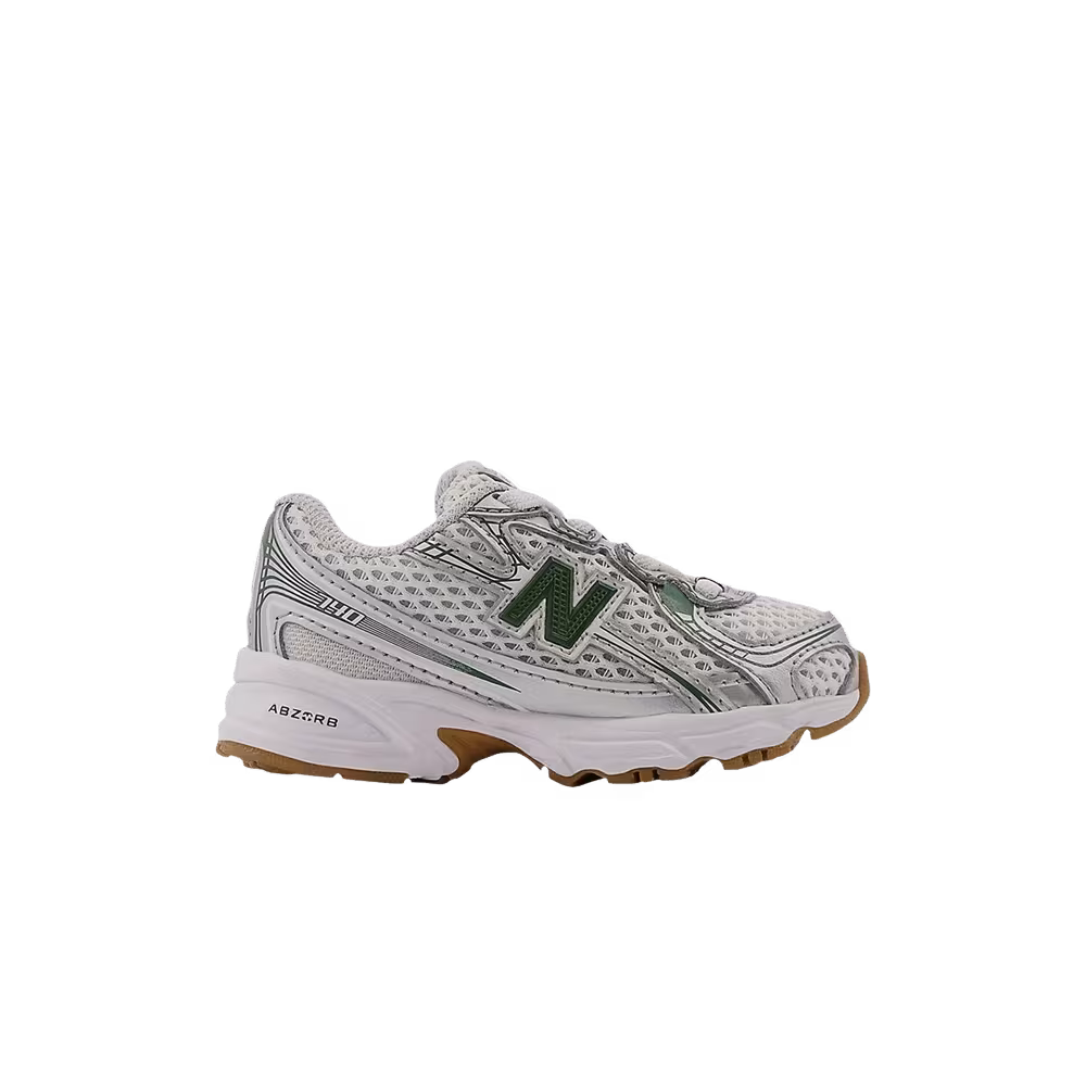 New Balance 740 Bungee Lace Toddler Silver Metallic Dark Alpine Green