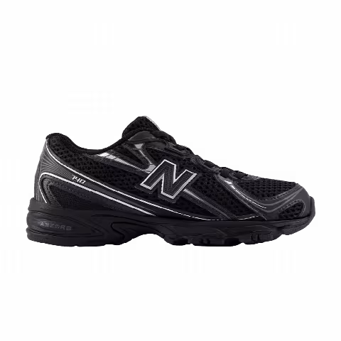New Balance 740 Bungee Lace Little Kid Wide 'Black Silver Metallic'