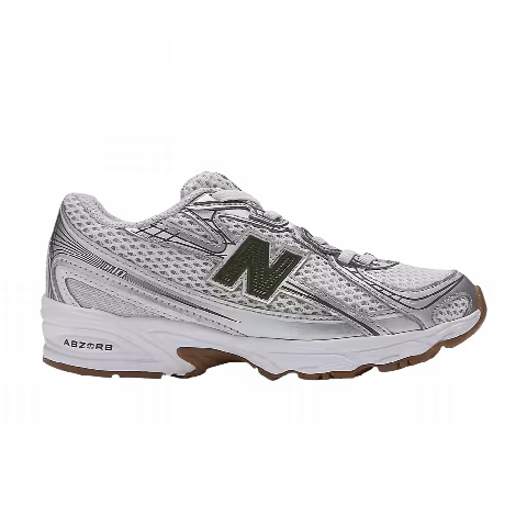New Balance 740 Bungee Lace Little Kid 'Silver Metallic Dark Alpine Green'