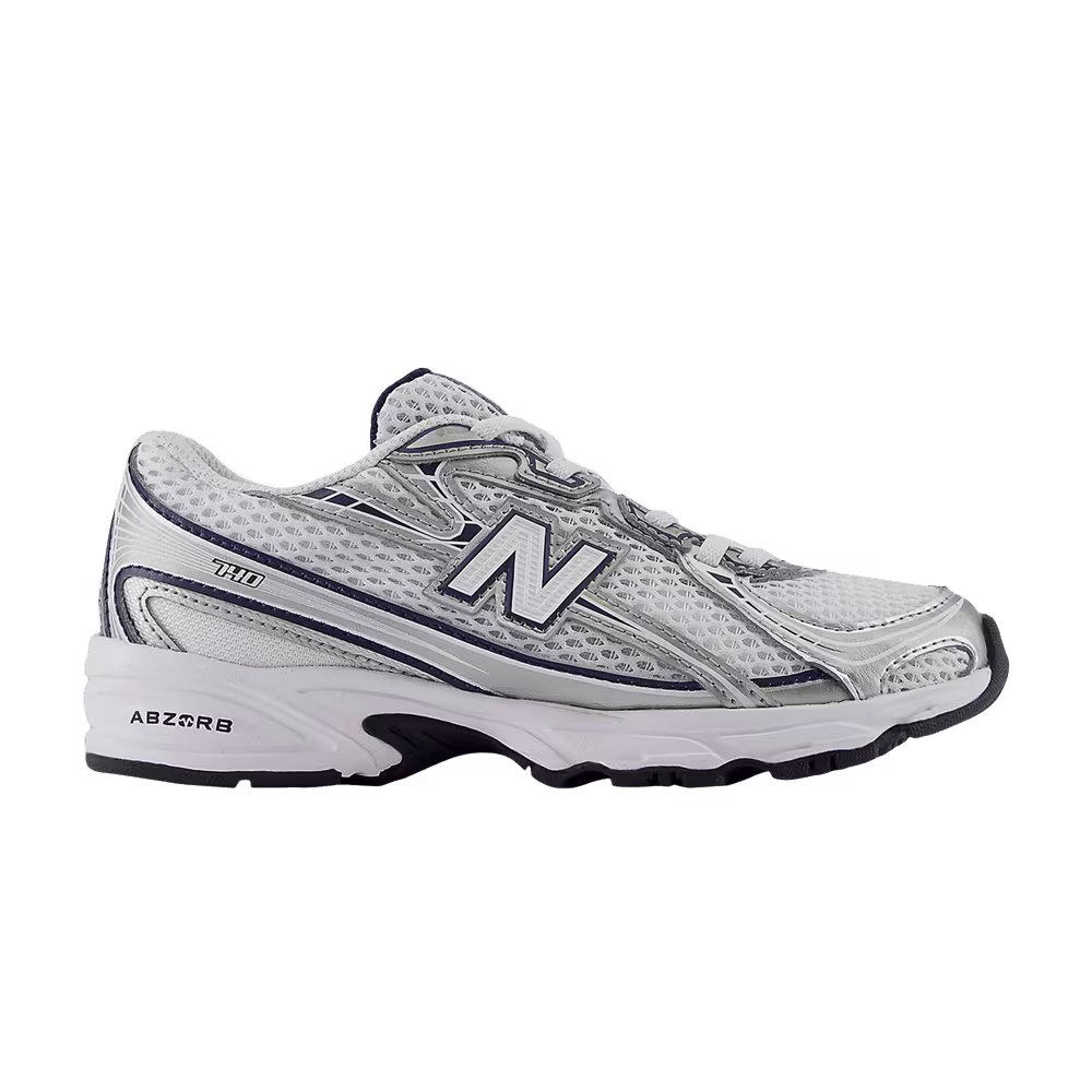 New Balance 740 Bungee Lace Little Kid Wide Navy White
