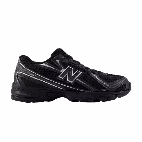 New Balance 740 Bungee Lace Little Kid Wide 'Black Silver Metallic'