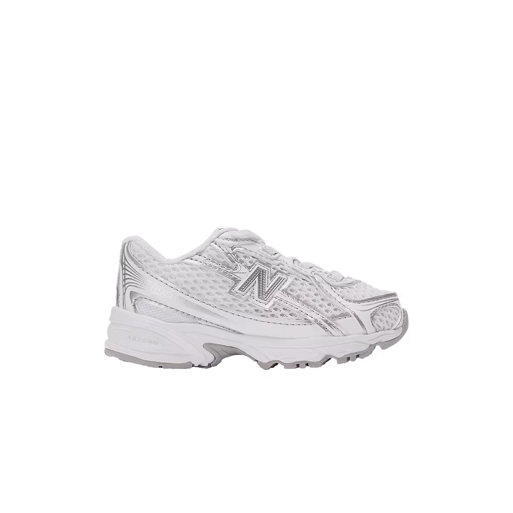 New Balance 740 Bungee Lace Toddler White Silver Metallic