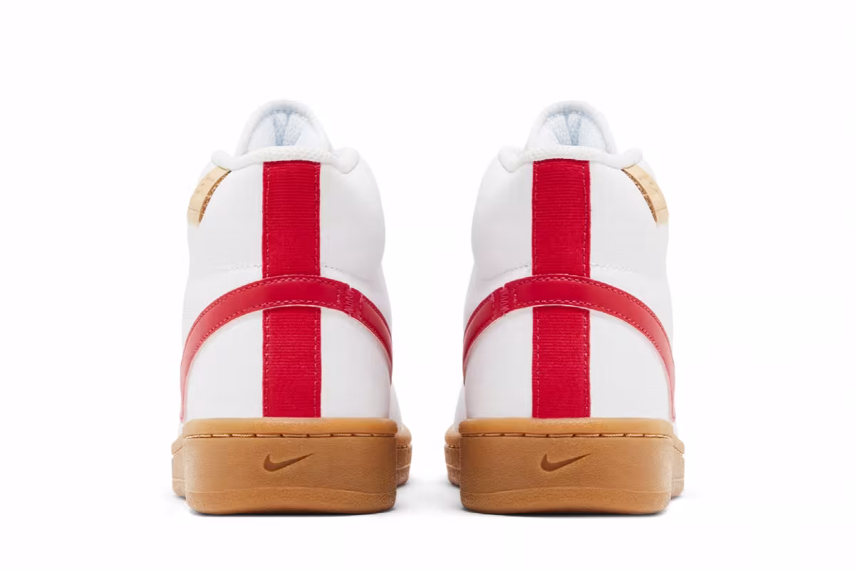 Nike Women's Court Royale 2 Mid White Siren Red Gum, view 7