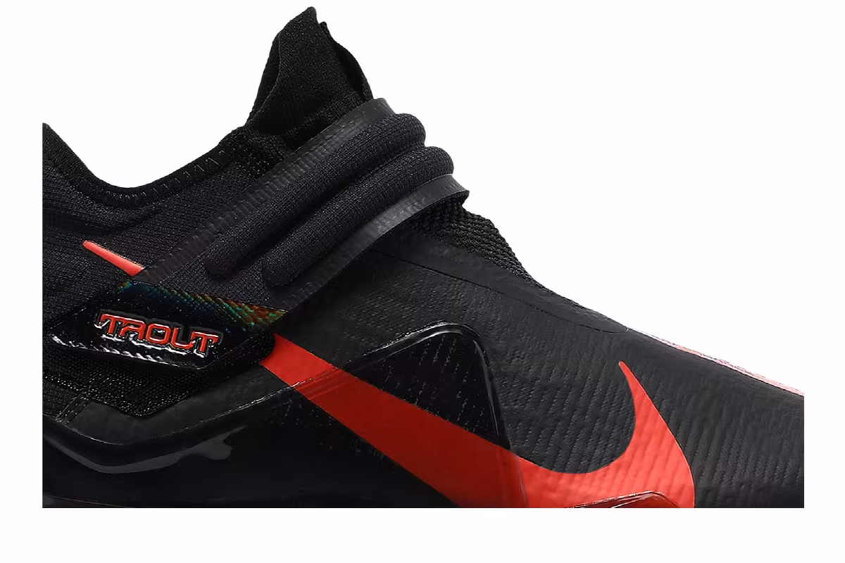 Nike Force Zoom Trout 7 Pro Mid Black Laser Orange, view 3