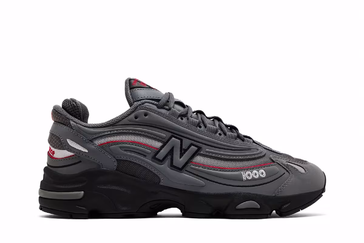 New Balance 1000 Grey Red, view 2