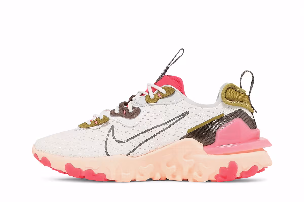 Nike Women's React Vision White Siren Red, view 4