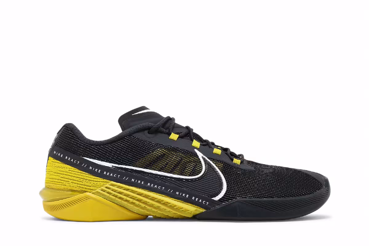 Nike React Metcon Turbo Dark Smoke Grey Bright Citron, view 2