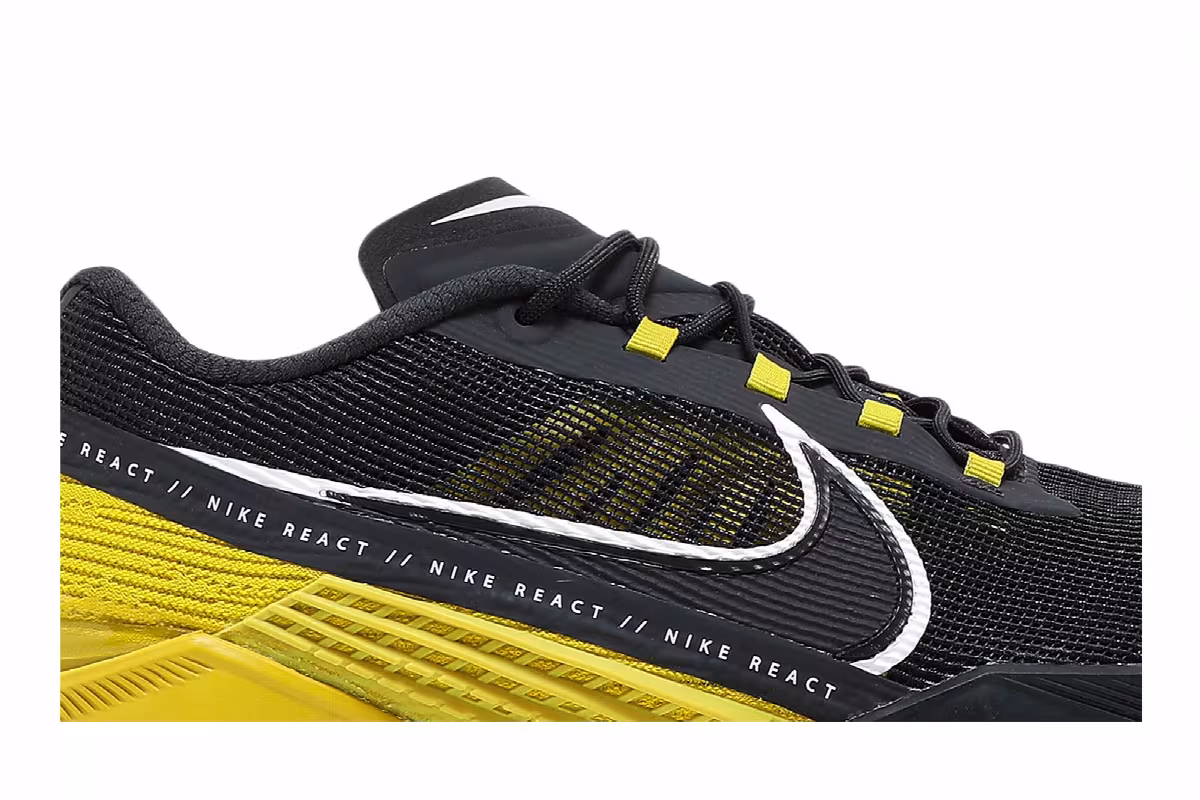 Nike React Metcon Turbo Dark Smoke Grey Bright Citron, view 3